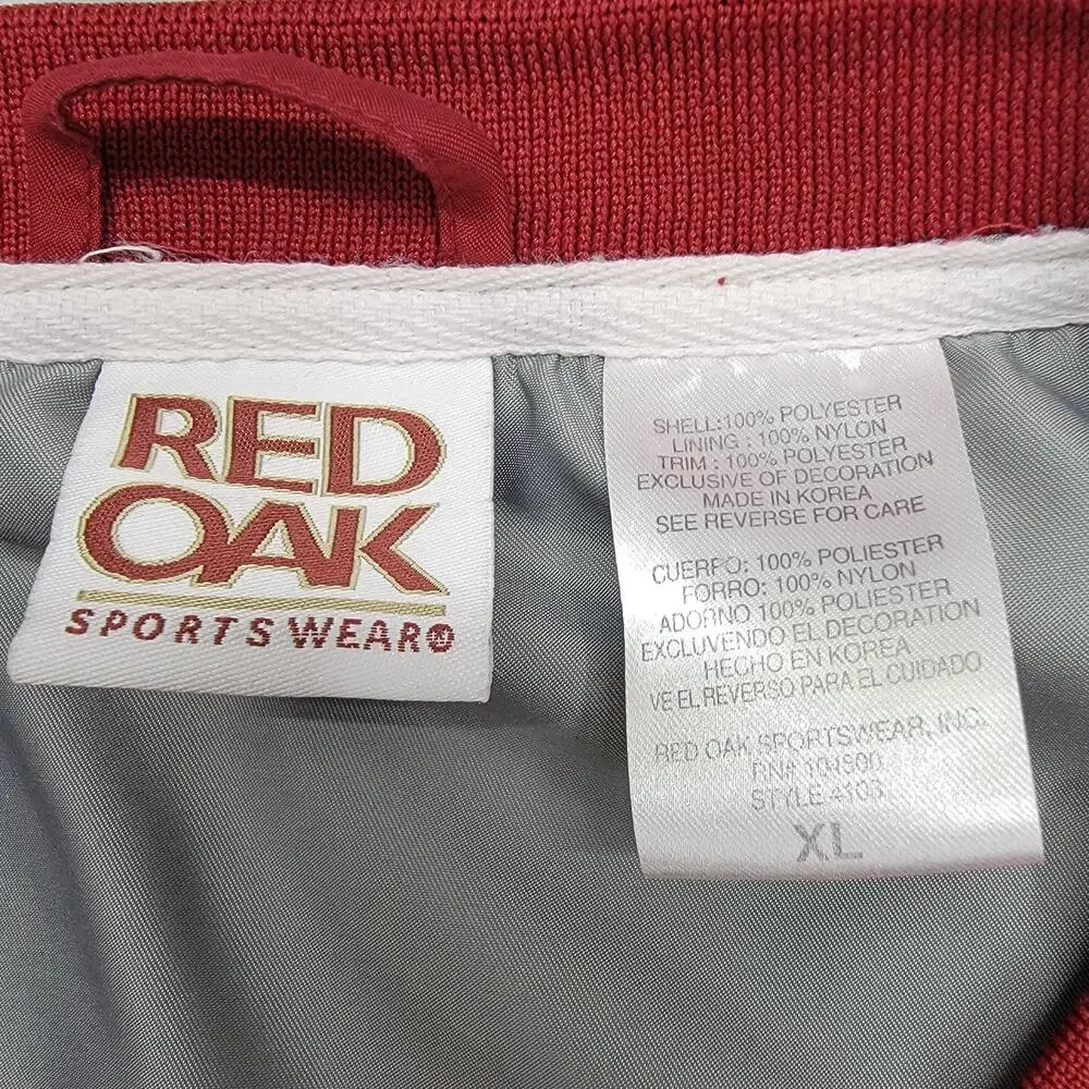 Vintage Red Oak Oklahoma Sooners Golf Wind Vest Pullover Mens XL Crimson